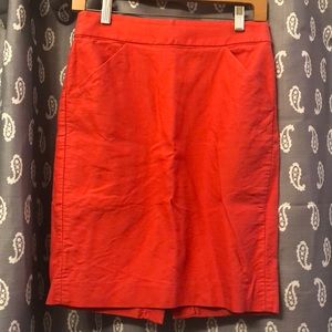 J Crew Pencil Skirt Size 0 - Red